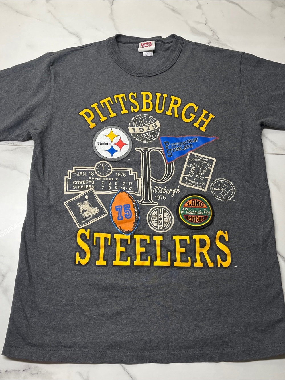 Vintage Long Gone Pittsburgh Steelers T Shirt Single Stitch Large